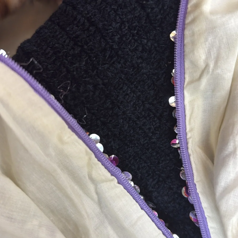 NWT J. Crew Skirt MINI faux wrap skirt silver purple‎ sequins side zipper Tag:6
